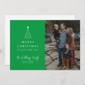 Invitation AJOUTER VOTRE PHOTO | Joyeux Noël Geo Tree (Devant / Derrière)