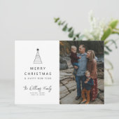 Invitation AJOUTER VOTRE PHOTO | Joyeux Noël Geo Tree (Debout devant)