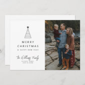 Invitation AJOUTER VOTRE PHOTO | Joyeux Noël Geo Tree (Devant / Derrière)