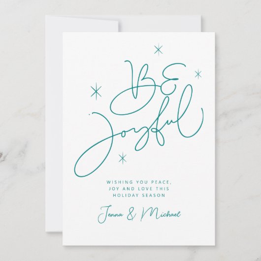 Invitation AJOUTER VOTRE PHOTO | Joyeux Noël Sois Joyeux (Devant)