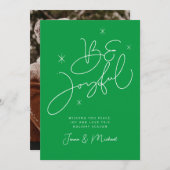 Invitation AJOUTER VOTRE PHOTO | Joyeux Noël Sois Joyeux (Devant / Derrière)