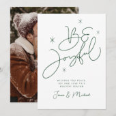 Invitation AJOUTER VOTRE PHOTO | Joyeux Noël Sois Joyeux (Devant / Derrière)