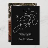 Invitation AJOUTER VOTRE PHOTO | Joyeux Noël Sois Joyeux (Devant / Derrière)