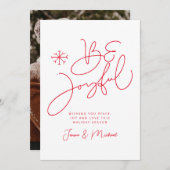 Invitation AJOUTER VOTRE PHOTO | Joyeux Noël Sois Joyeux (Devant / Derrière)