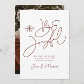 Invitation AJOUTER VOTRE PHOTO | Joyeux Noël Sois Joyeux (Devant / Derrière)