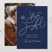 Invitation AJOUTER VOTRE PHOTO | Joyeux Noël Sois Joyeux (Devant / Derrière)