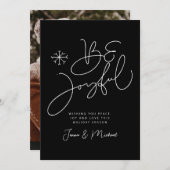 Invitation AJOUTER VOTRE PHOTO | Joyeux Noël Sois Joyeux (Devant / Derrière)