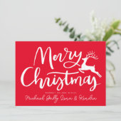 Invitation AJOUTER VOTRE PHOTO | Joyeux rennes de Noël (Debout devant)