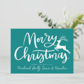 Invitation AJOUTER VOTRE PHOTO | Joyeux rennes de Noël (Debout devant)