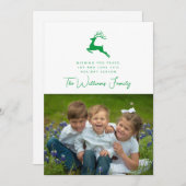 Invitation AJOUTER VOTRE PHOTO | Joyeux rennes de Noël (Devant / Derrière)