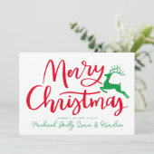 Invitation AJOUTER VOTRE PHOTO | Joyeux rennes de Noël (Debout devant)