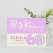 Invitation Ajouter votre photo ssh surprise 60e anniversaire (Debout devant)