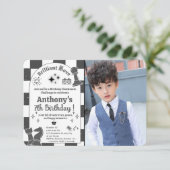 Invitation Ajouter votre photo Tournoi d'échecs Anniversaire (Debout devant)