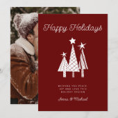 Invitation AJOUTER VOTRE PHOTO | Vacances Arbre de Noël moder (Devant / Derrière)