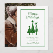 Invitation AJOUTER VOTRE PHOTO | Vacances Arbre de Noël moder (Devant / Derrière)