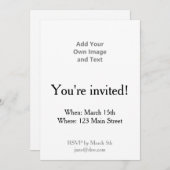 Invitation Ajouter Votre Propre Image Et Votre Propre Texte (Devant / Derrière)