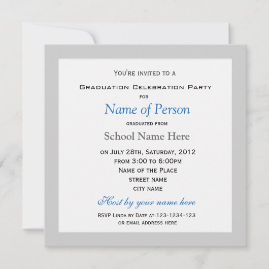 Invitation Ajoutez simplement votre graduation photo (Devant)