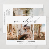 Invitation Ajoutez vos 4 photos élégantes de mariage intime (Devant / Derrière)