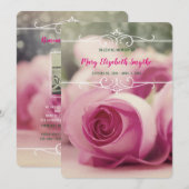 Invitation Ajoutez vos propres roses de rose de cérémonie (Devant / Derrière)