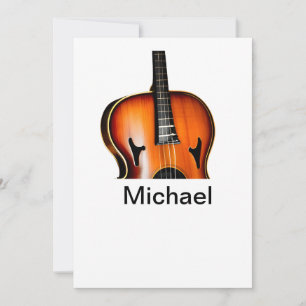 Invitation Ajoutez votre nom texte brun amateur de violon mus