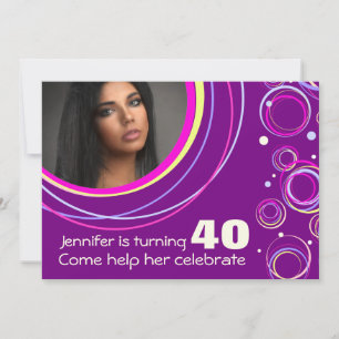 Invitation Ajoutez votre photo funky 40e anniversaire invitat