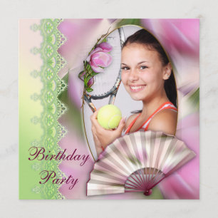 Invitation Ajoutez votre photo rose Magnolia Birthday Party