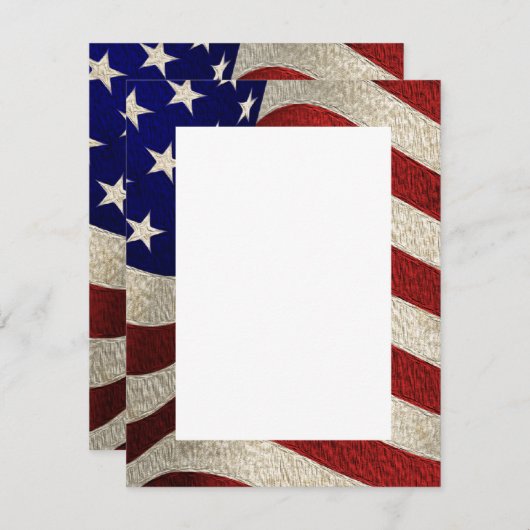 Invitation Ajoutez votre propre texte Vintage étoiles rayures (Devant / Derrière)