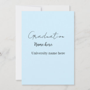 Invitation ajoutez votre texte simple diplômé ajoutez nom de
