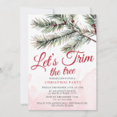 Invitation Ajustons l’aquarelle de la fête de Noël des arbres (Devant)