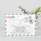 Invitation Alabama en Europe Airmail | Baby shower (Debout devant)