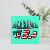 Invitation Alabama Photo et USA Flag Font (Debout devant)