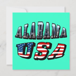 Invitation Alabama Photo et USA Flag Font