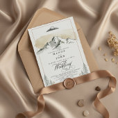 Invitation Alaska Mountain Denali Wilderness Neutral Wedding