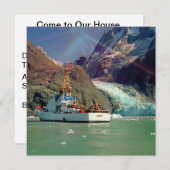 Invitation Alaskan Mountain View avec bateau (Devant / Derrière)