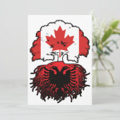 Invitation Albanie Drapeau des racines canadiennes de l'arbre (Debout devant)