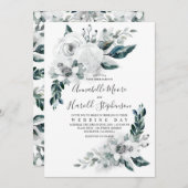 Invitation Albâtre Floral verdure | Mariage aquarelle (Devant / Derrière)