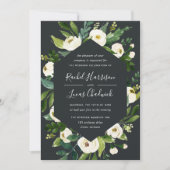 Invitation Albâtre | Mariage de cadre floral blanc (Devant)