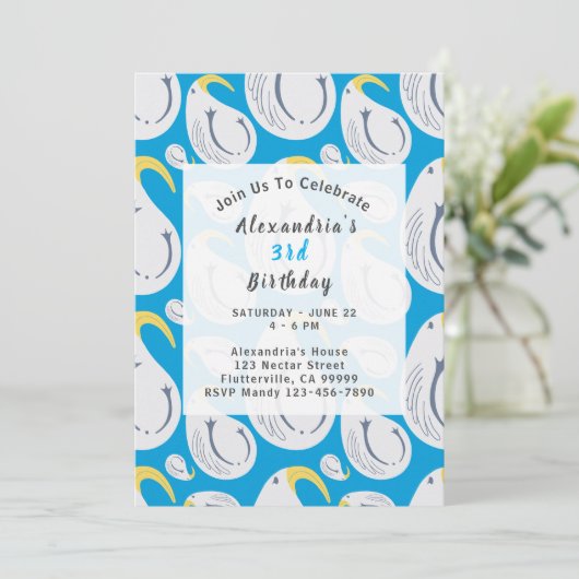 Invitation Albatros fête d'anniversaire (Debout devant)