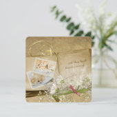 Invitation Album Vintage Fête des mariées (Debout devant)