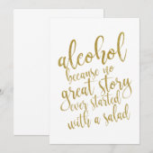 Invitation Alcool Parce Qu'aucun Grande Histoire Pas De Panne (Devant / Derrière)