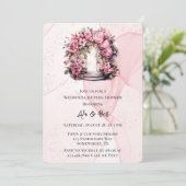 Invitation Alcool rose Arc Floral Mariage Couples Douche (Debout devant)
