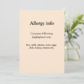 Invitation Alerte d'allergie alimentaire ajouter le nom du te (Debout devant)
