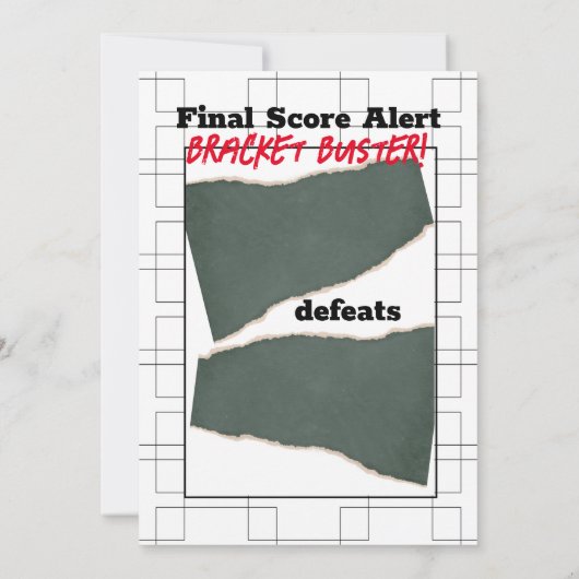 Invitation Alerte de note finale du tableau de bord Tourney (Dos)