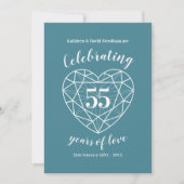 Invitation Alexandrite Anniversaire 55 ans d'amour invite (Devant)