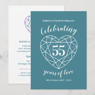 Invitation Alexandrite Anniversaire 55 ans d'amour invite