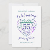 Invitation Alexandrite Anniversaire 55 ans d'amour invite (Devant)