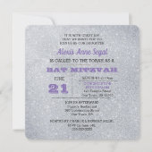 Invitation Alexandrite et Silver Parties scintillant Bat mitz (Devant)