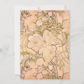 Invitation Alfonse Mucha Art Nouveau Peonies (Dos)