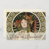 Invitation Alfonse Mucha Trappistine Nouveau (Devant / Derrière)