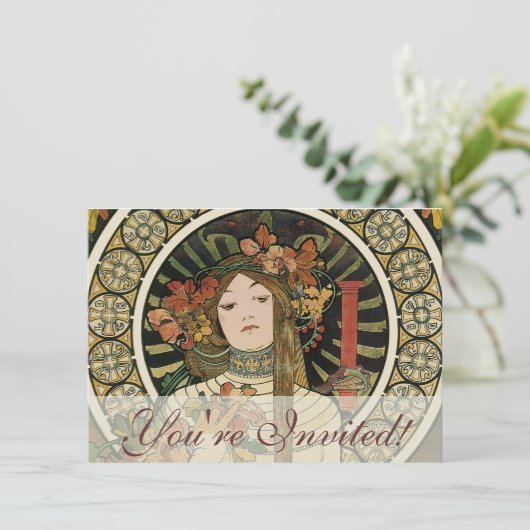 Invitation Alfonse Mucha Trappistine Nouveau (Debout devant)